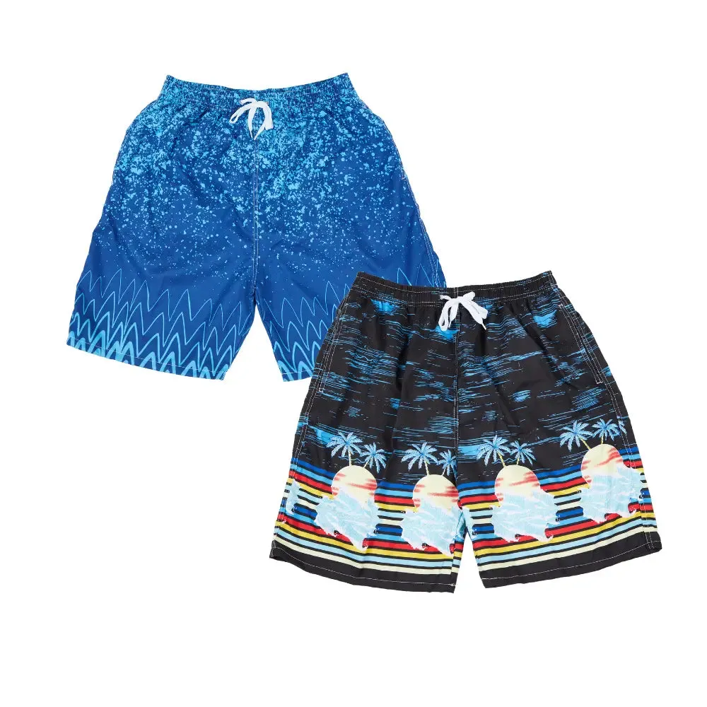 2 Pack Men's Breathable Beach Shorts