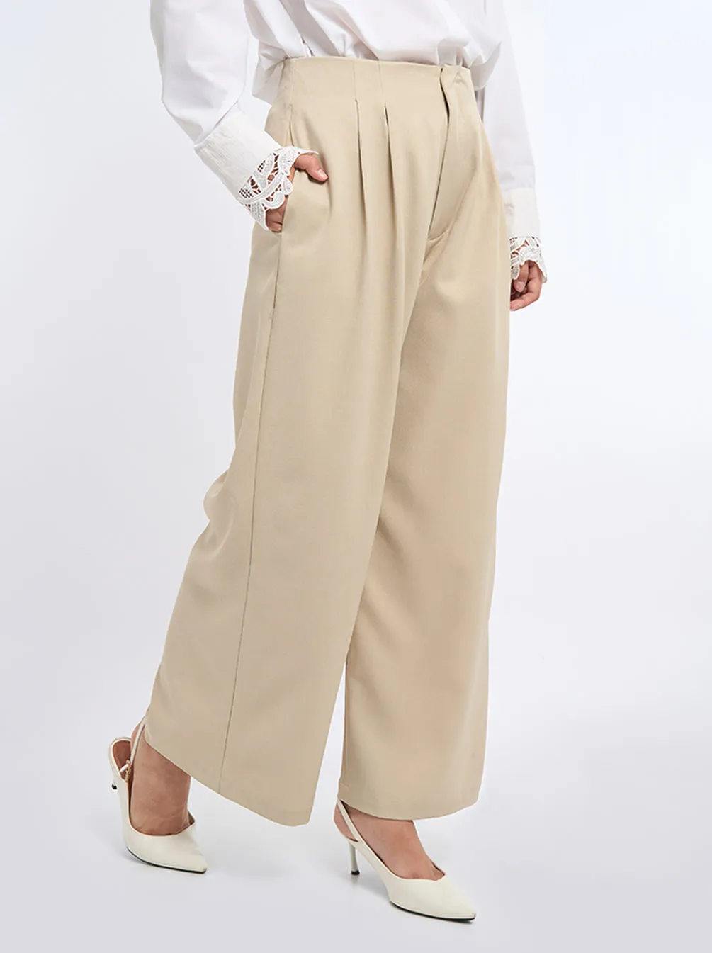 ADIA WIDE PANTS BEIGE