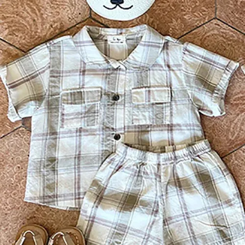 Baby Boys Plaid T-Shirt & Shorts Set