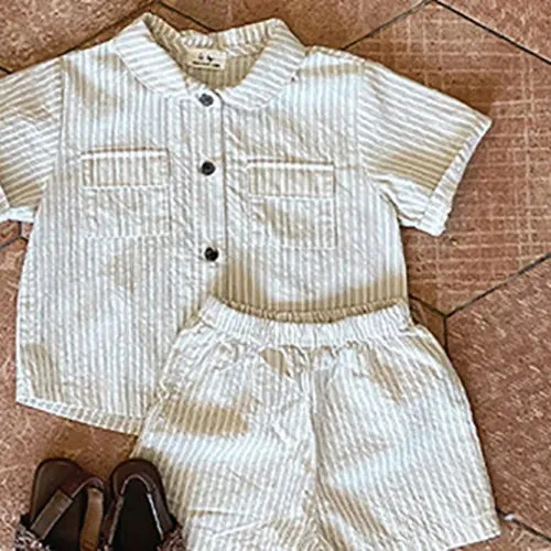 Baby Boys Plaid T-Shirt & Shorts Set