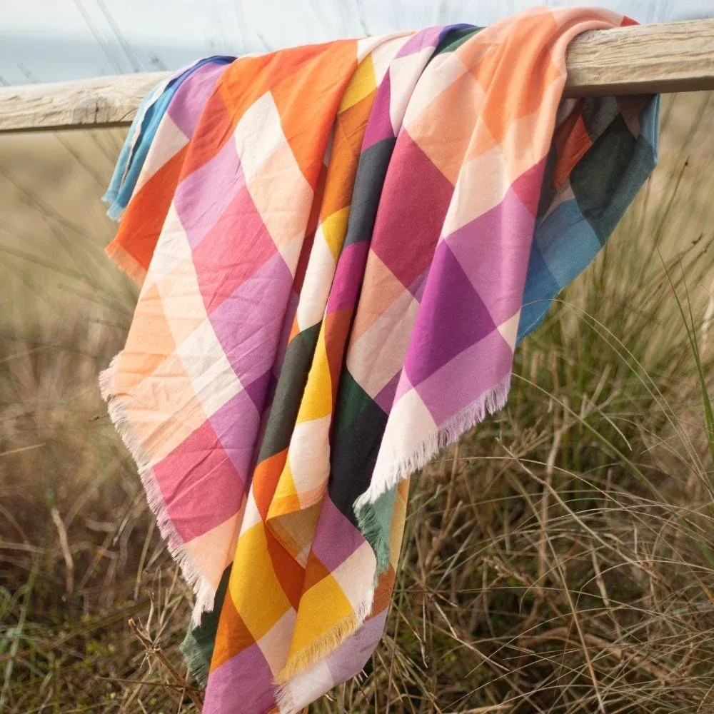 Beach Sarong - Rainbow Gingham