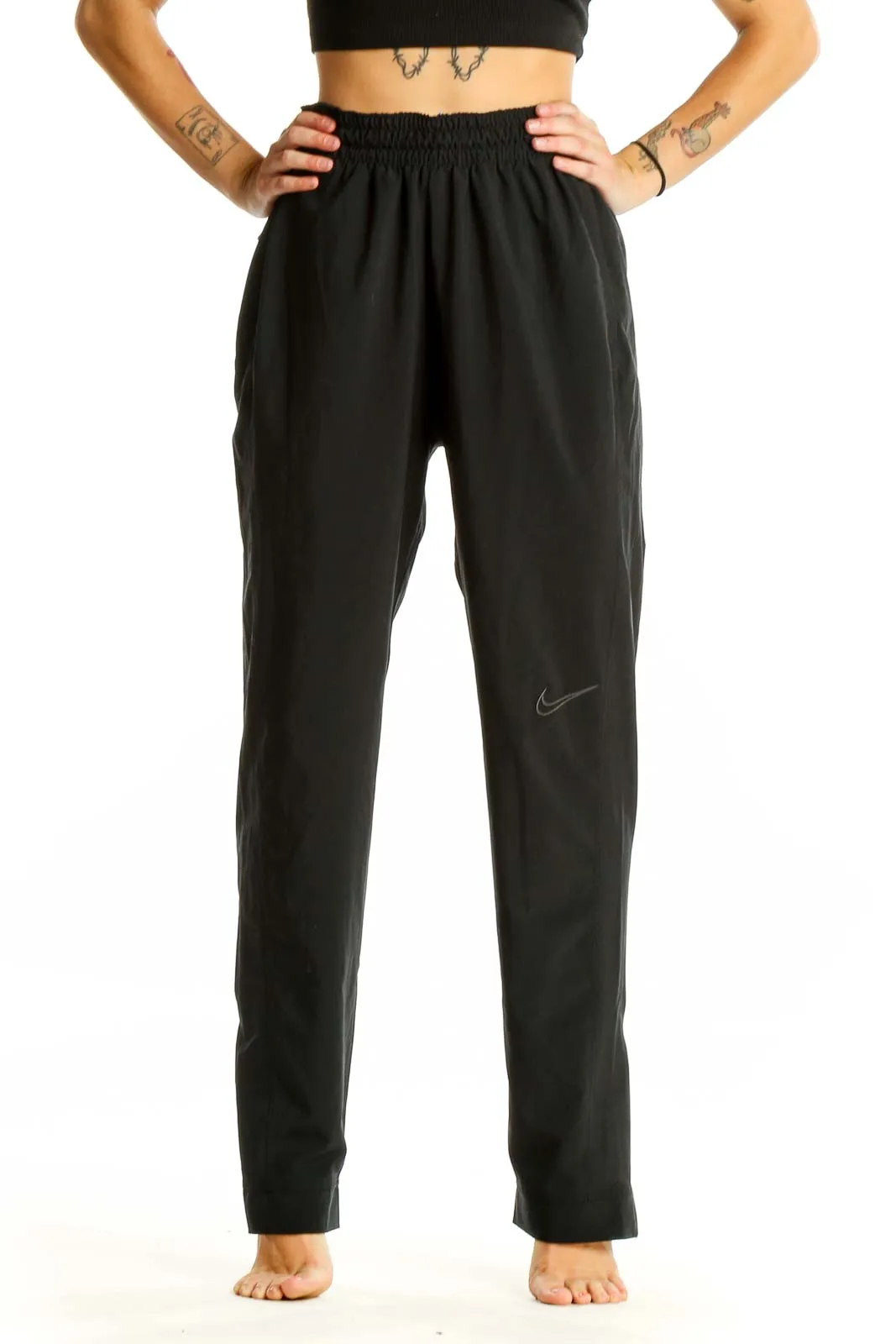 Black Relaxed Fit Activewear Pants