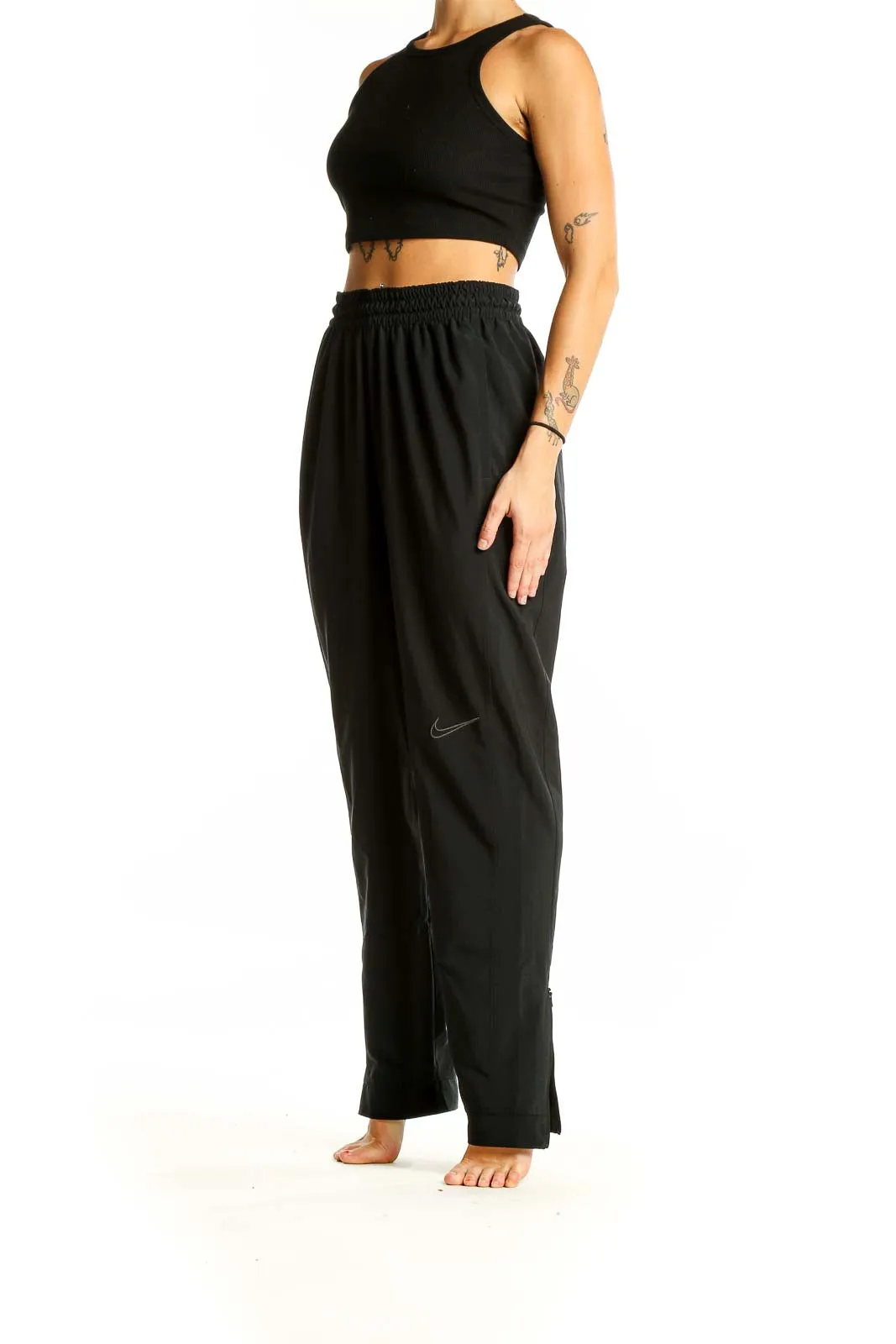 Black Relaxed Fit Activewear Pants