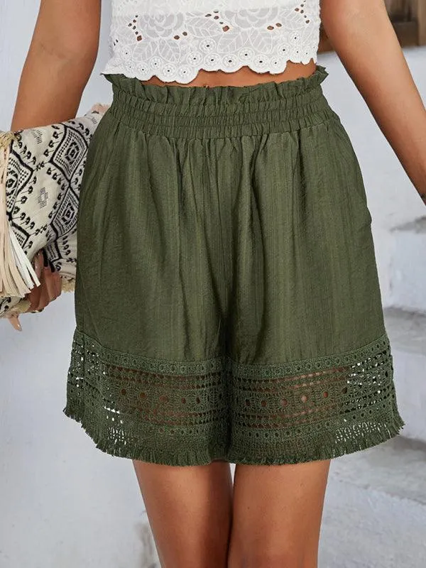 Bohemian Elegance Lace Patchwork Summer Shorts - Must-Have Women's Attire