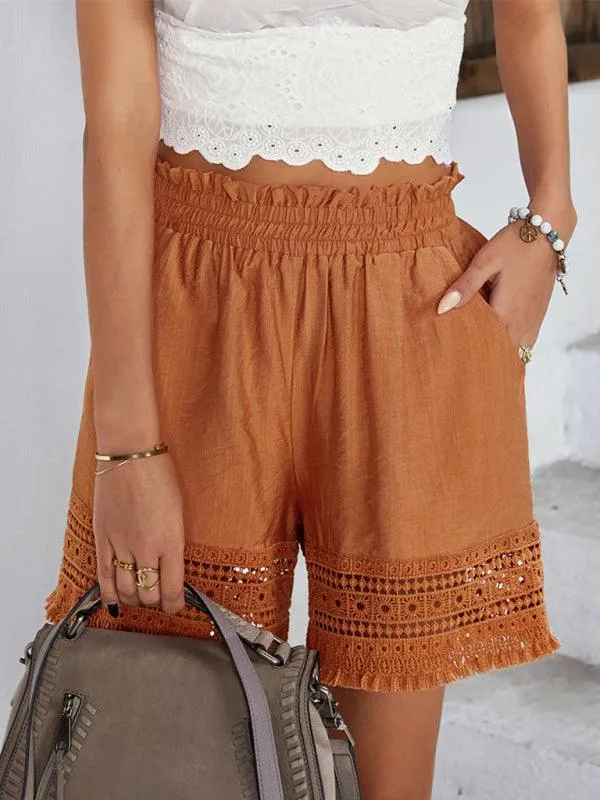 Bohemian Elegance Lace Patchwork Summer Shorts - Must-Have Women's Attire