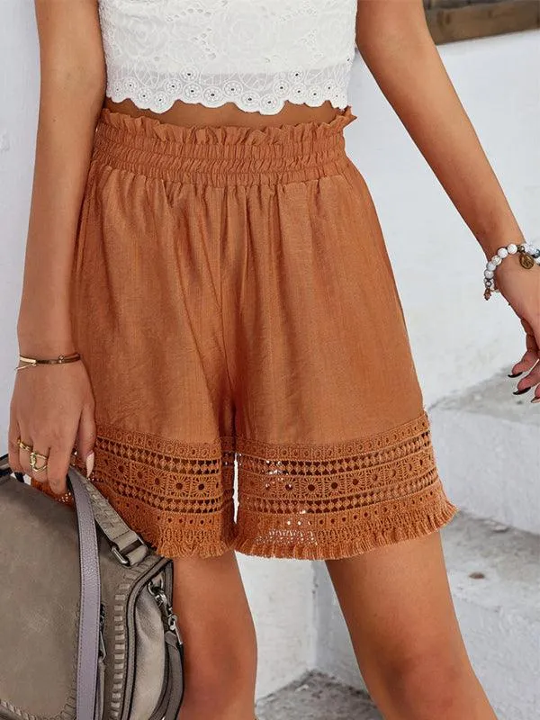 Bohemian Elegance Lace Patchwork Summer Shorts - Must-Have Women's Attire