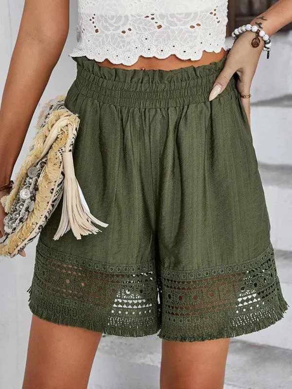 Bohemian Elegance Lace Patchwork Summer Shorts - Must-Have Women's Attire