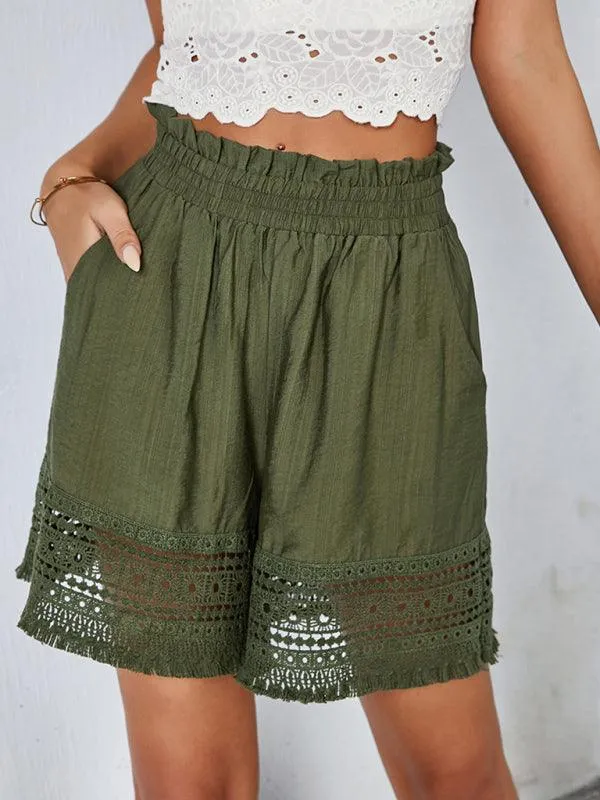 Bohemian Elegance Lace Patchwork Summer Shorts - Must-Have Women's Attire