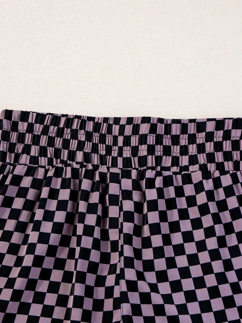 Breathable Checkered Workout Shorts