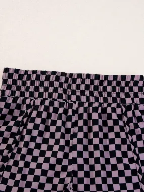 Breathable Checkered Workout Shorts