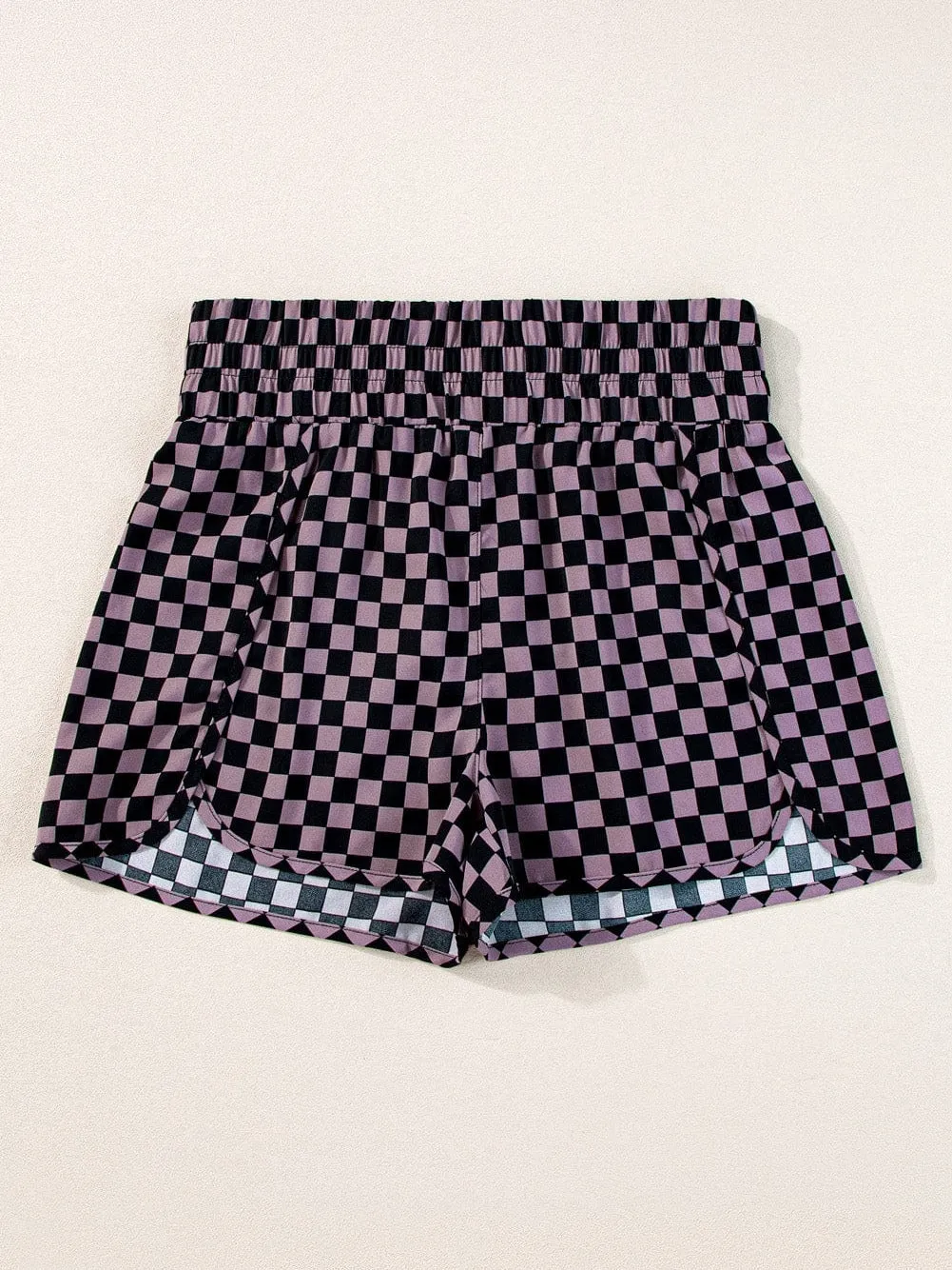 Breathable Checkered Workout Shorts