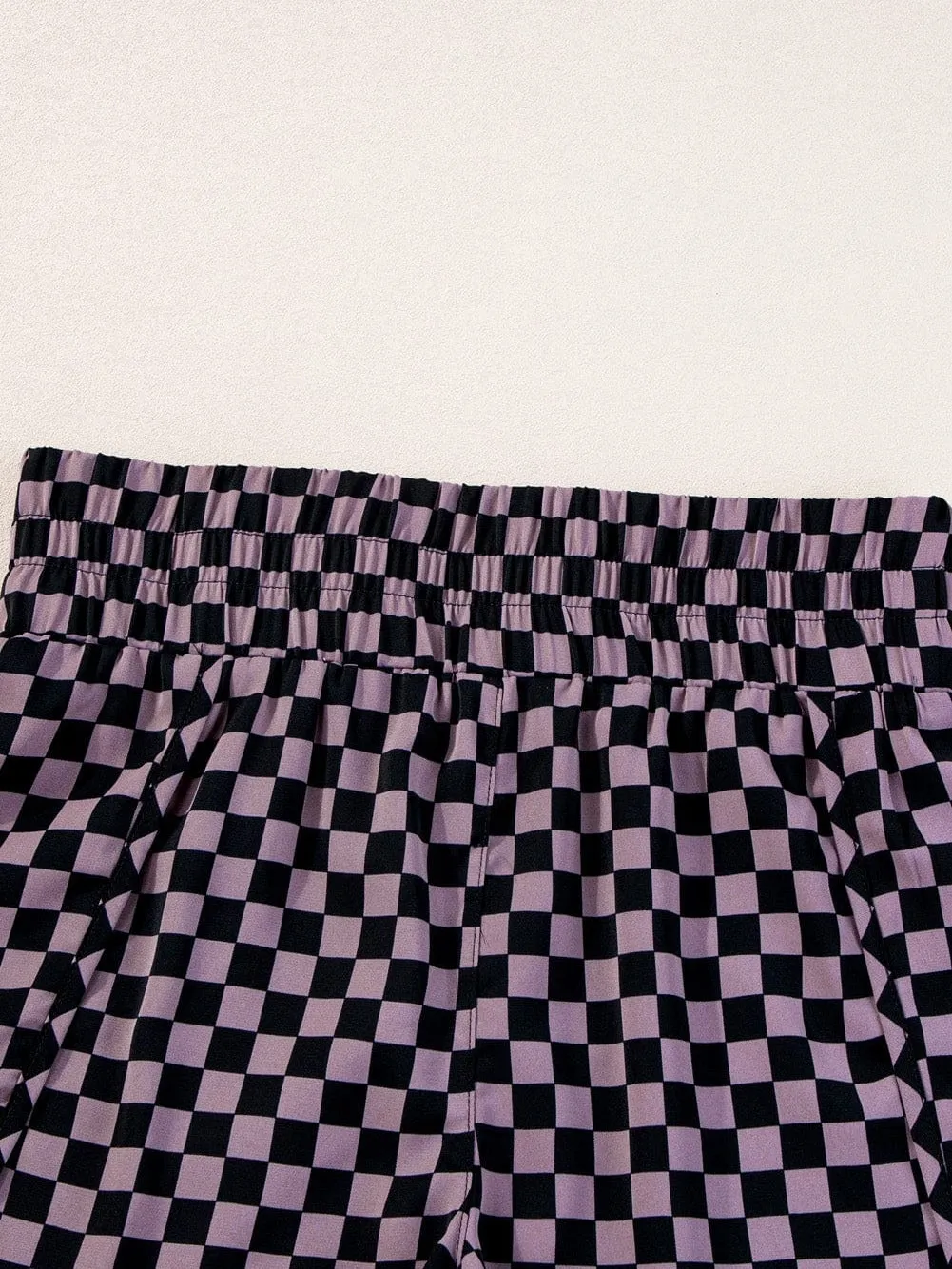 Breathable Checkered Workout Shorts