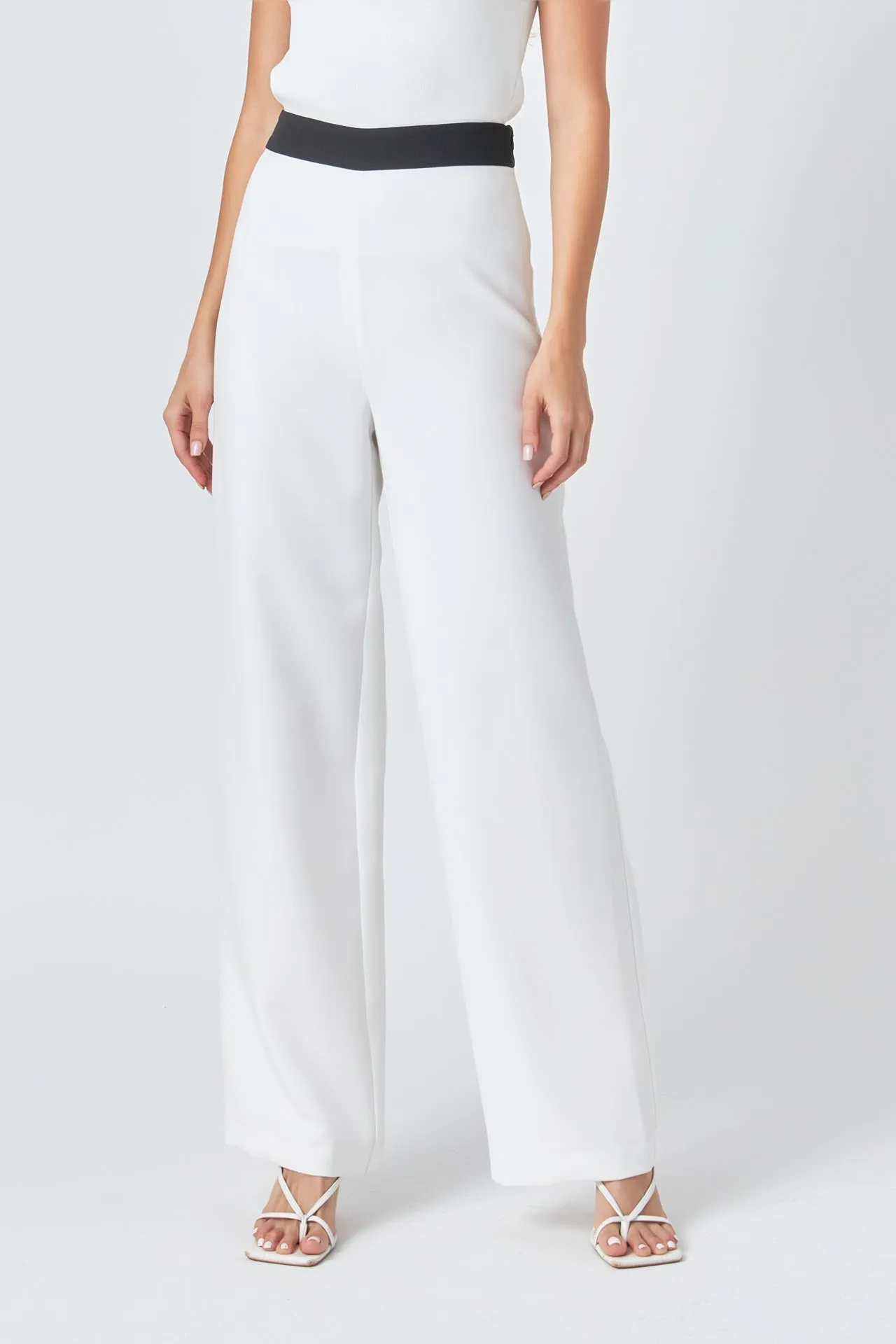 Contrast band Relaxed Pants