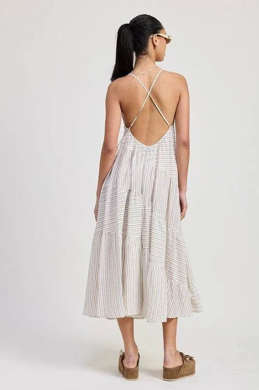 Emory Park Striped Cross Back Maxi Dress