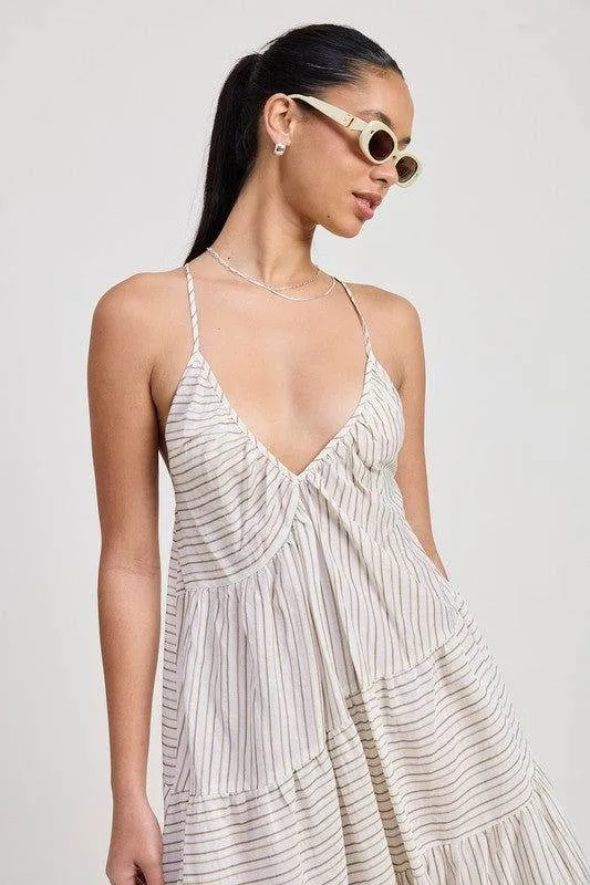 Emory Park Striped Cross Back Maxi Dress