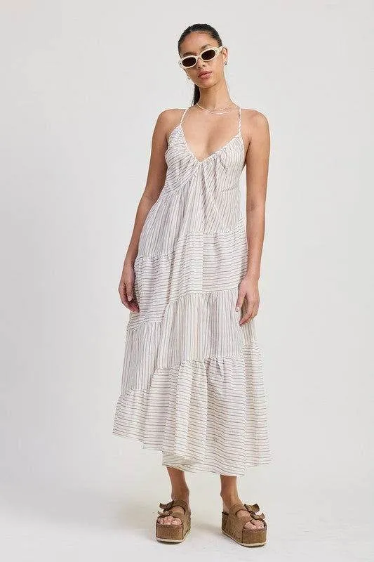 Emory Park Striped Cross Back Maxi Dress