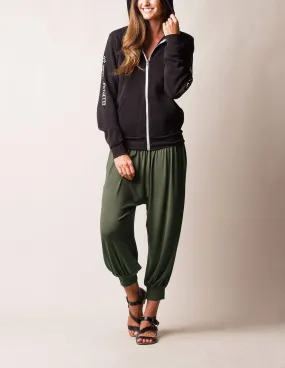 Flowy Harem Pants - Olive