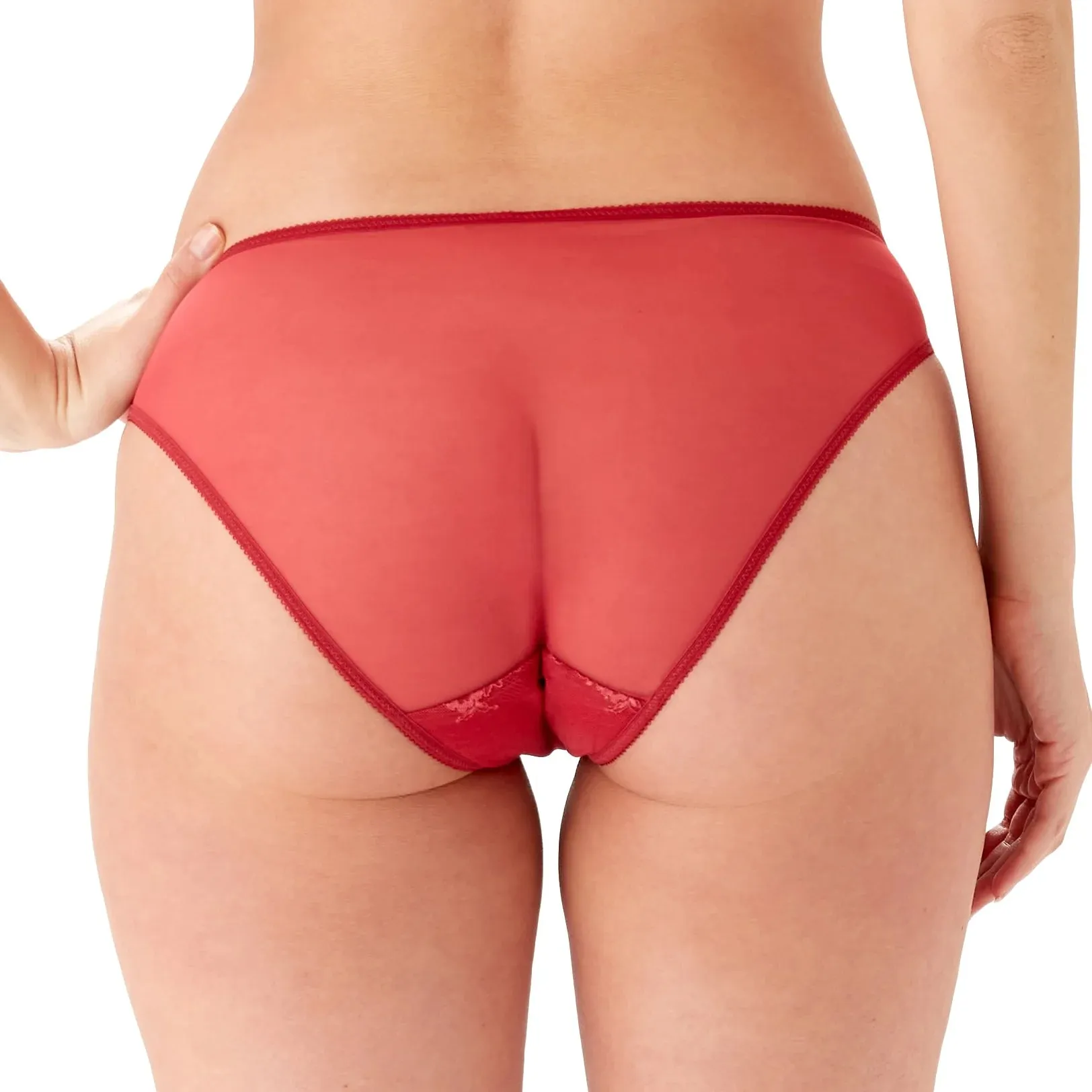 Gossard Glossies Lace Rasberry Blush Sheer Bikini Panty