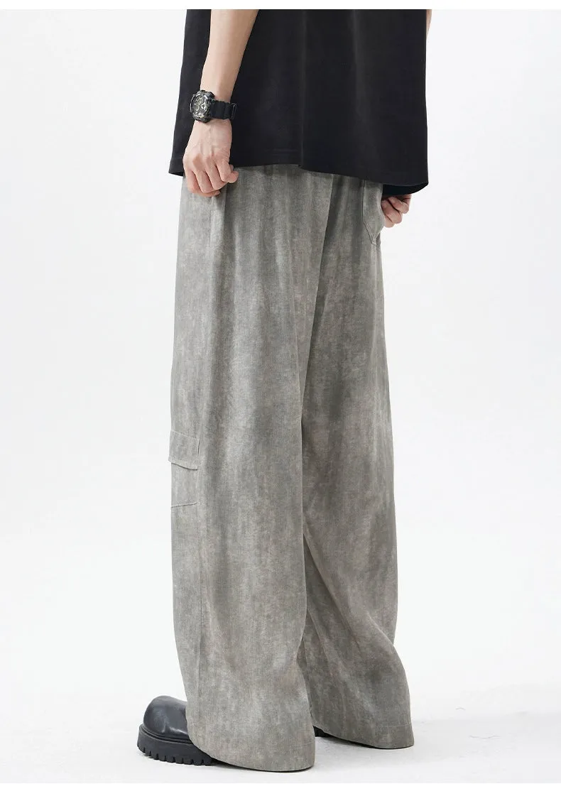 Grey Relaxed Fit Straight Trousers