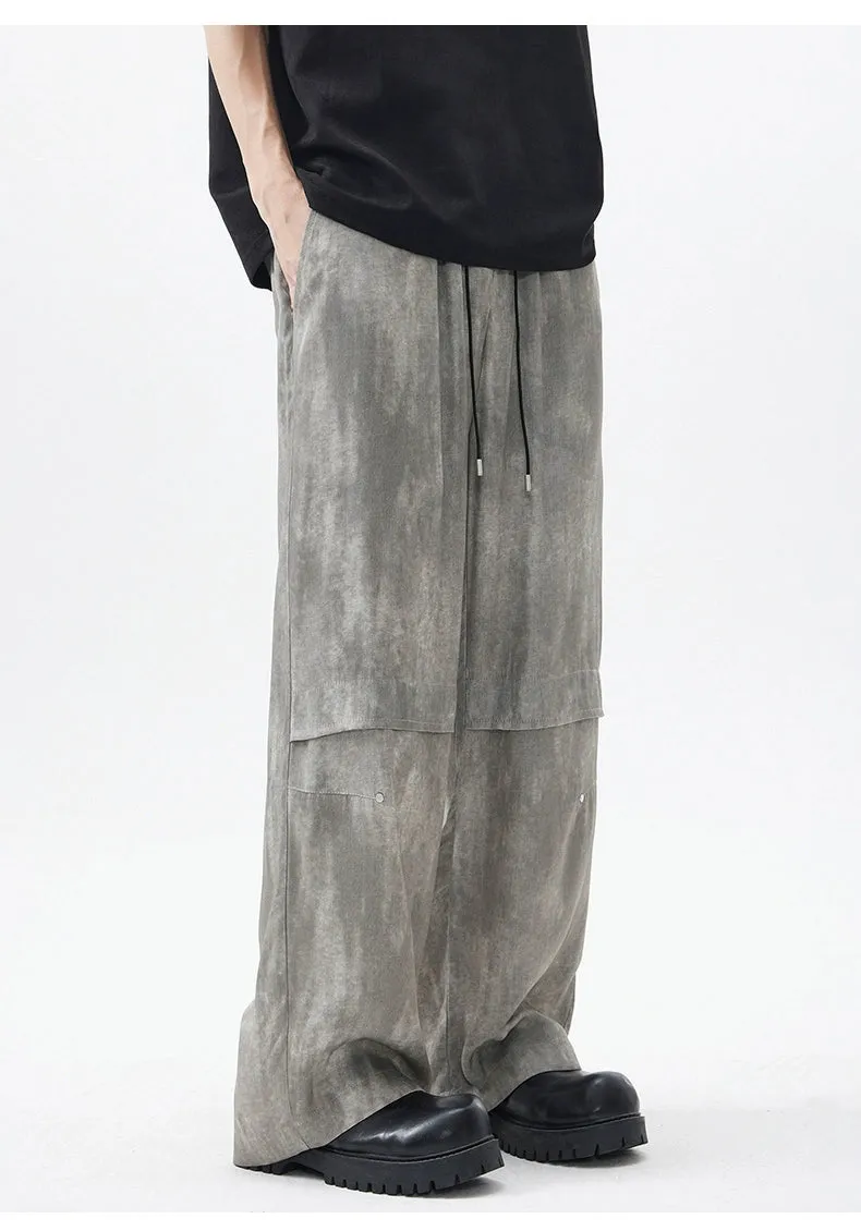 Grey Relaxed Fit Straight Trousers