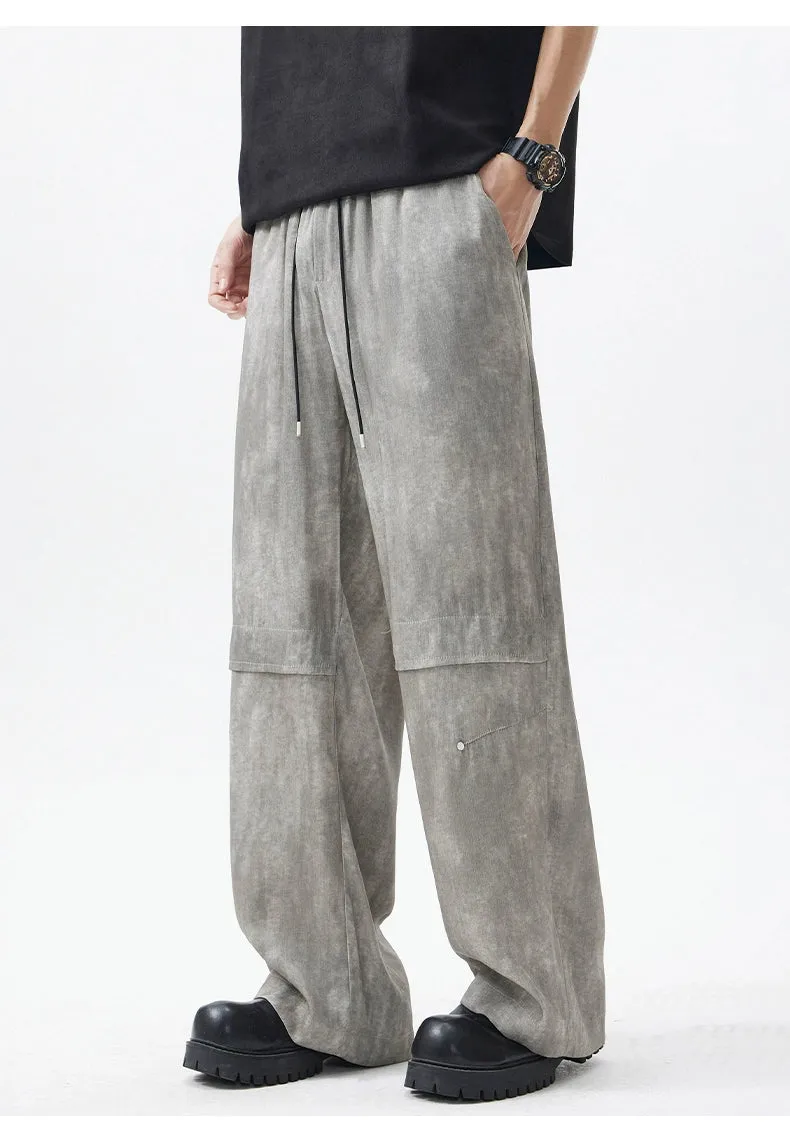 Grey Relaxed Fit Straight Trousers