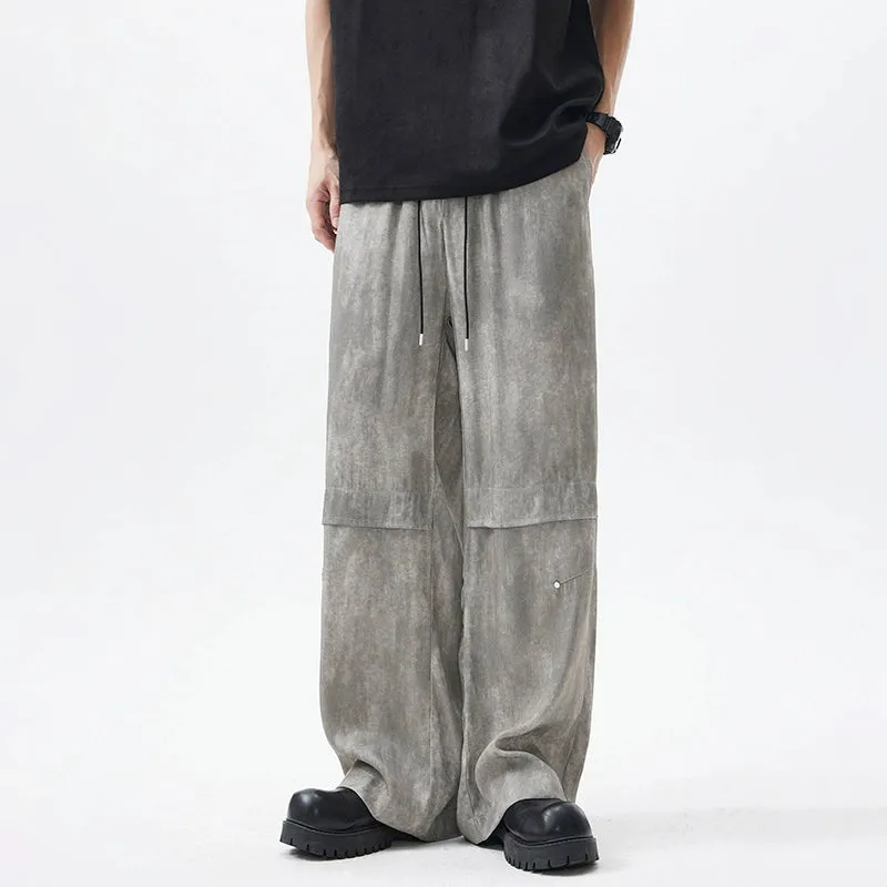 Grey Relaxed Fit Straight Trousers