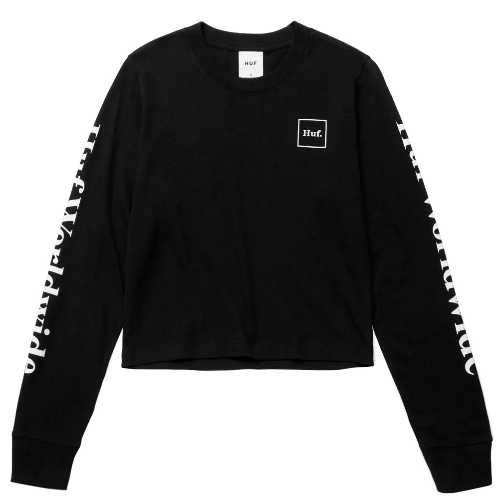 HUF DOMESTIC L/S CROP T-SHIRT// BLACK