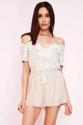 Inaya Dressy Romper Beige