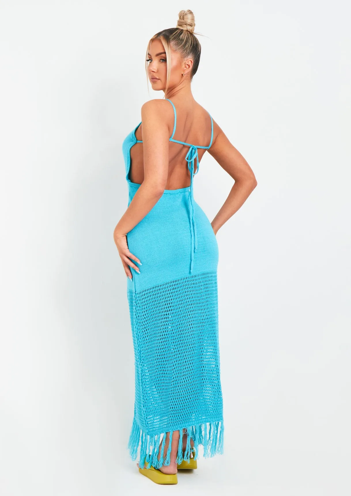 Kia Blue Knitted Maxi Dress