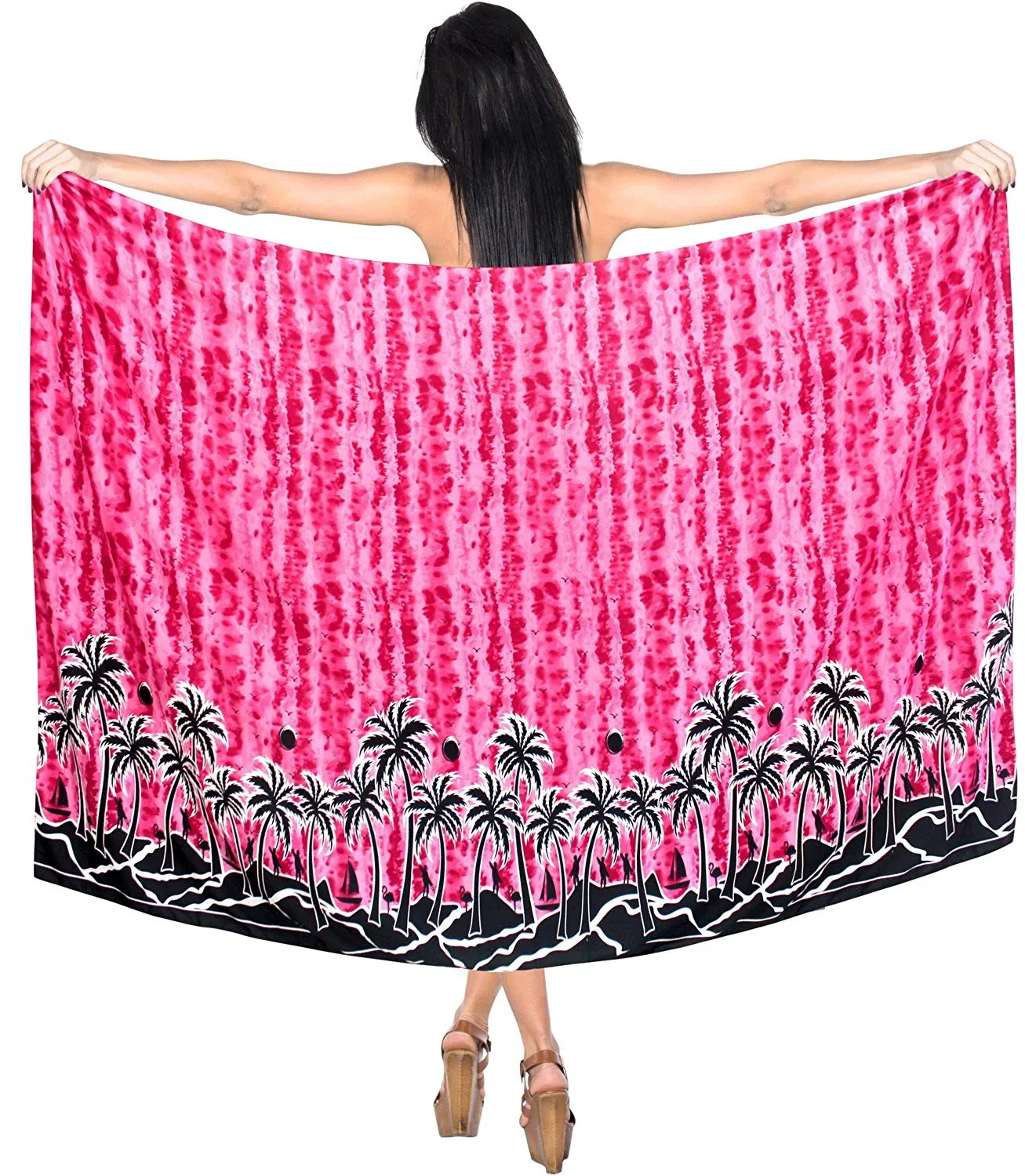 LA LEELA Women Beachwear Bikini Wrap Cover up Swimsuit Dress Sarong 17 ONE Size