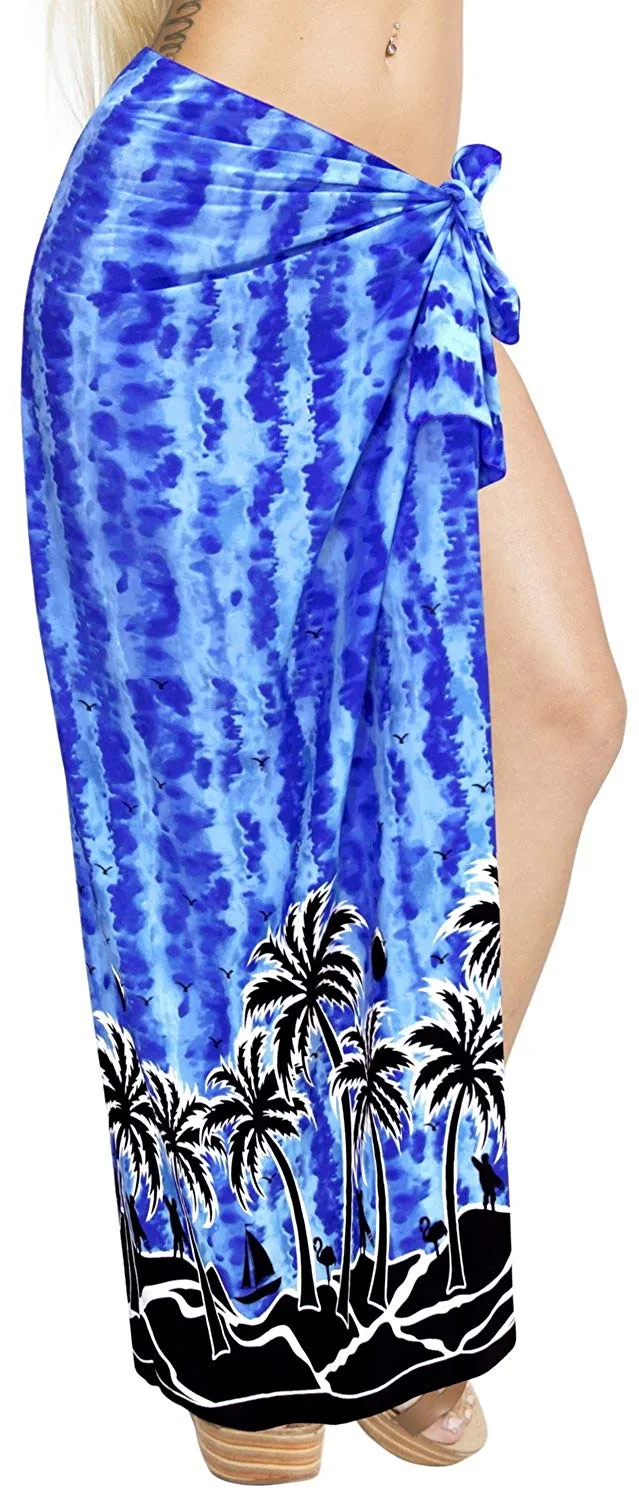 LA LEELA Women Beachwear Bikini Wrap Cover up Swimsuit Dress Sarong 17 ONE Size