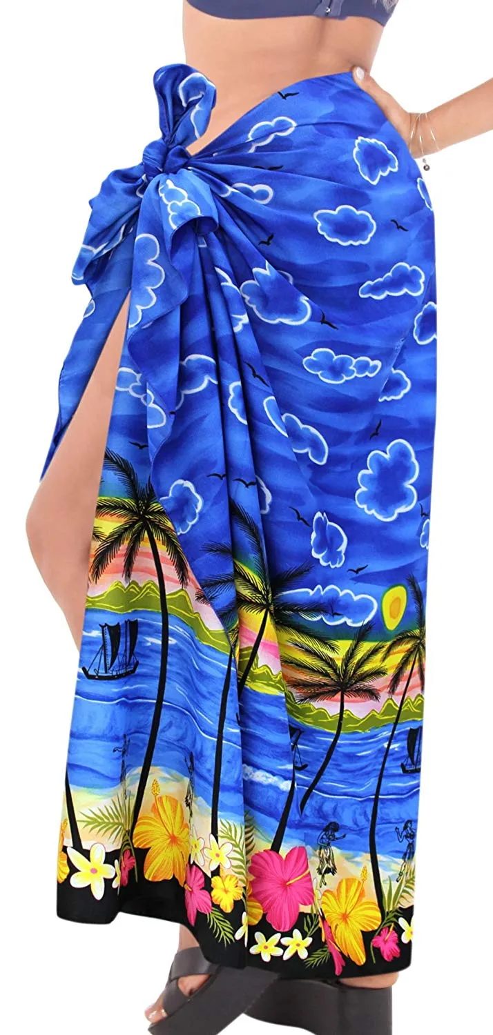 LA LEELA Women Beachwear Bikini Wrap Cover up Swimsuit Dress Sarong 17 ONE Size