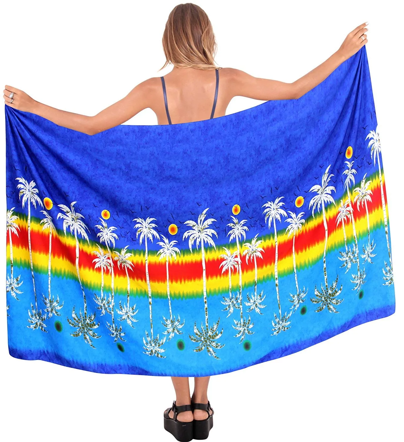 LA LEELA Women Beachwear Bikini Wrap Cover up Swimsuit Dress Sarong 17 ONE Size