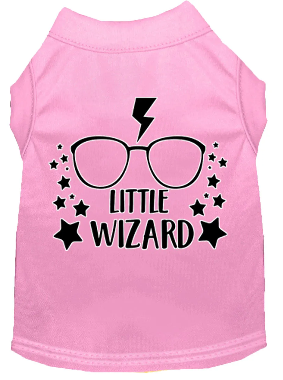 Little Wizard Screen Print Dog Shirt Light Pink Lg