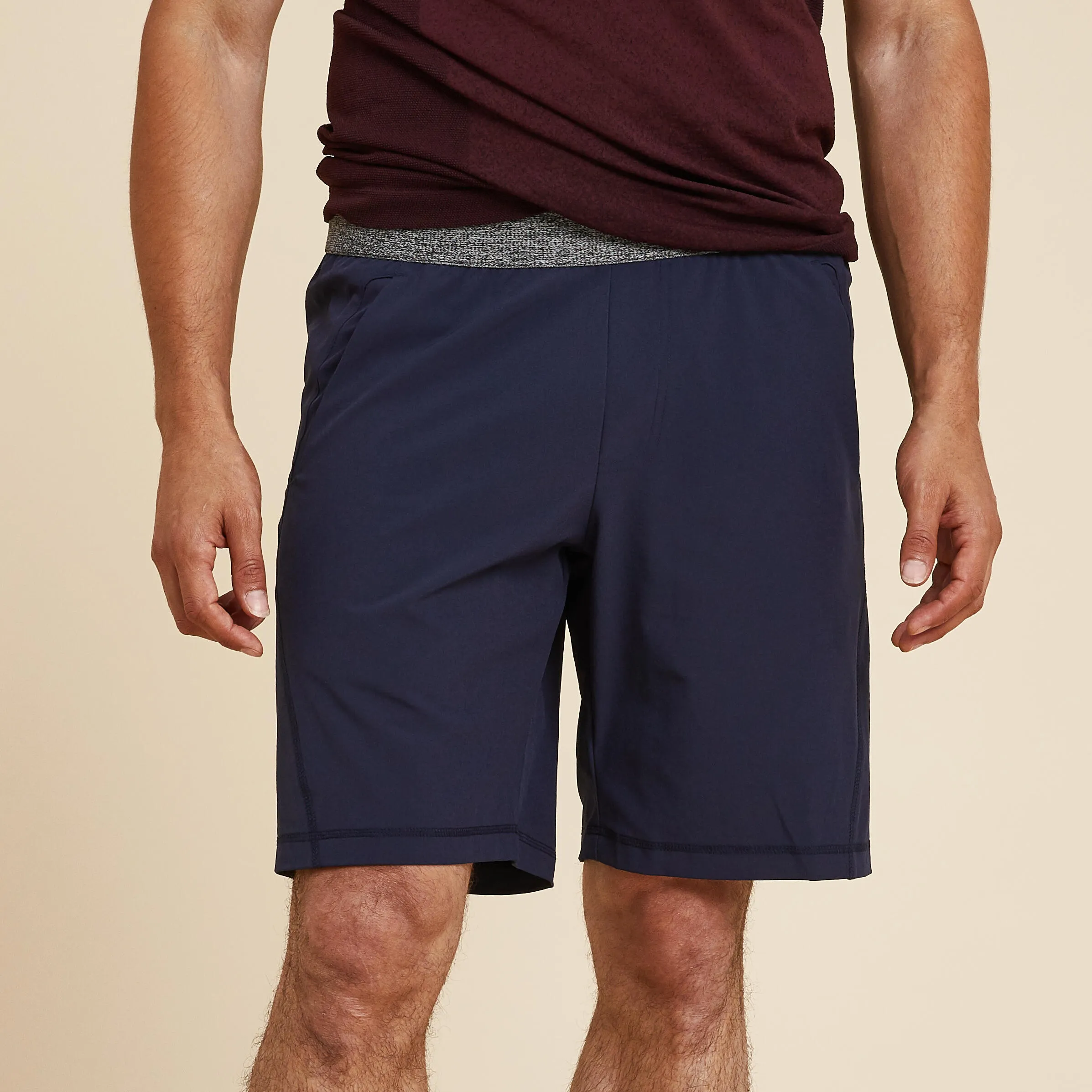 Men's basic breathable shorts - black DOMYOS, black