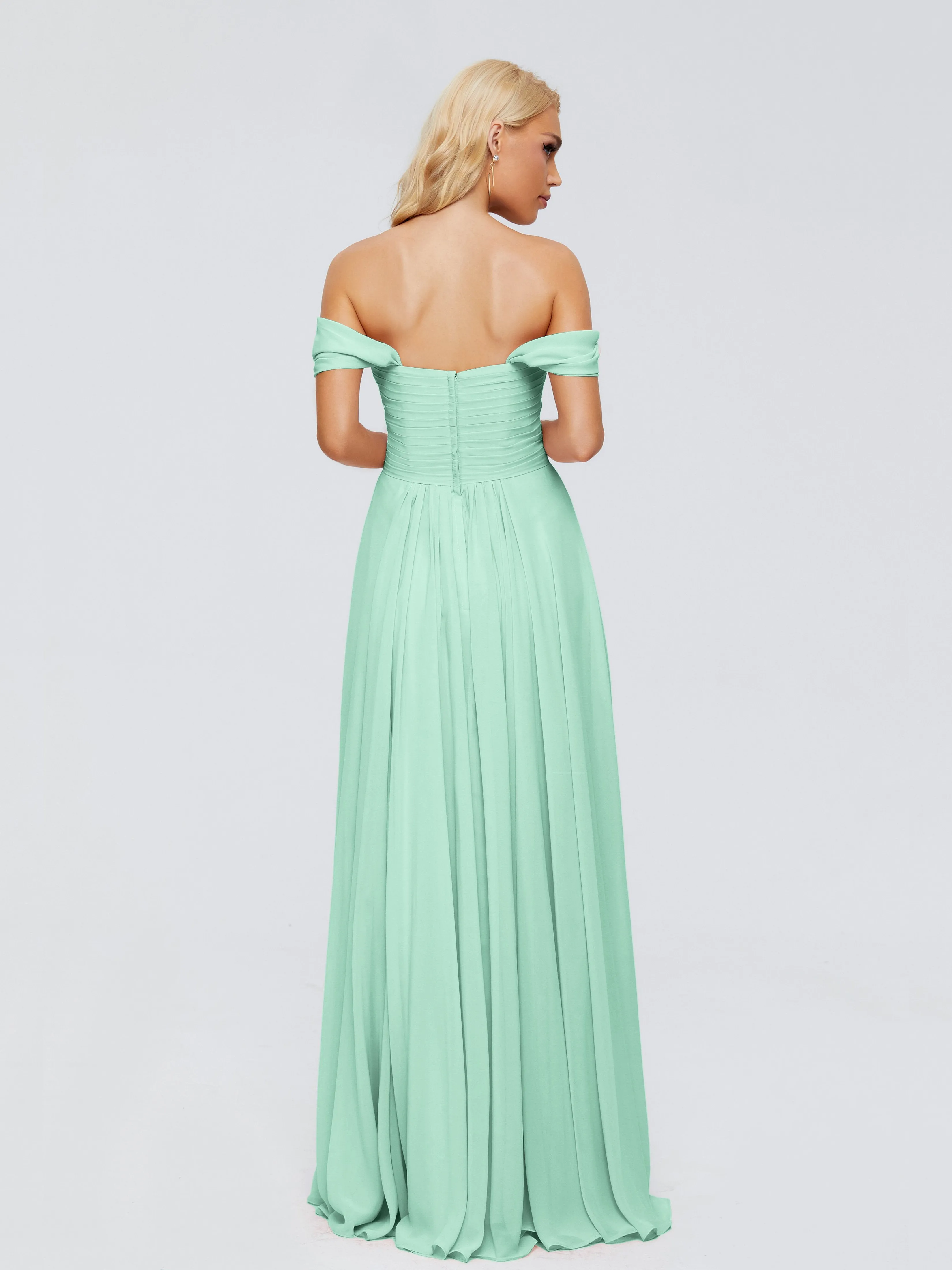 Mint Green Bridesmaid Dresses Uk Trinity Gorgeous Off The Shoulder Long Chiffon Bridesmaid Dresses