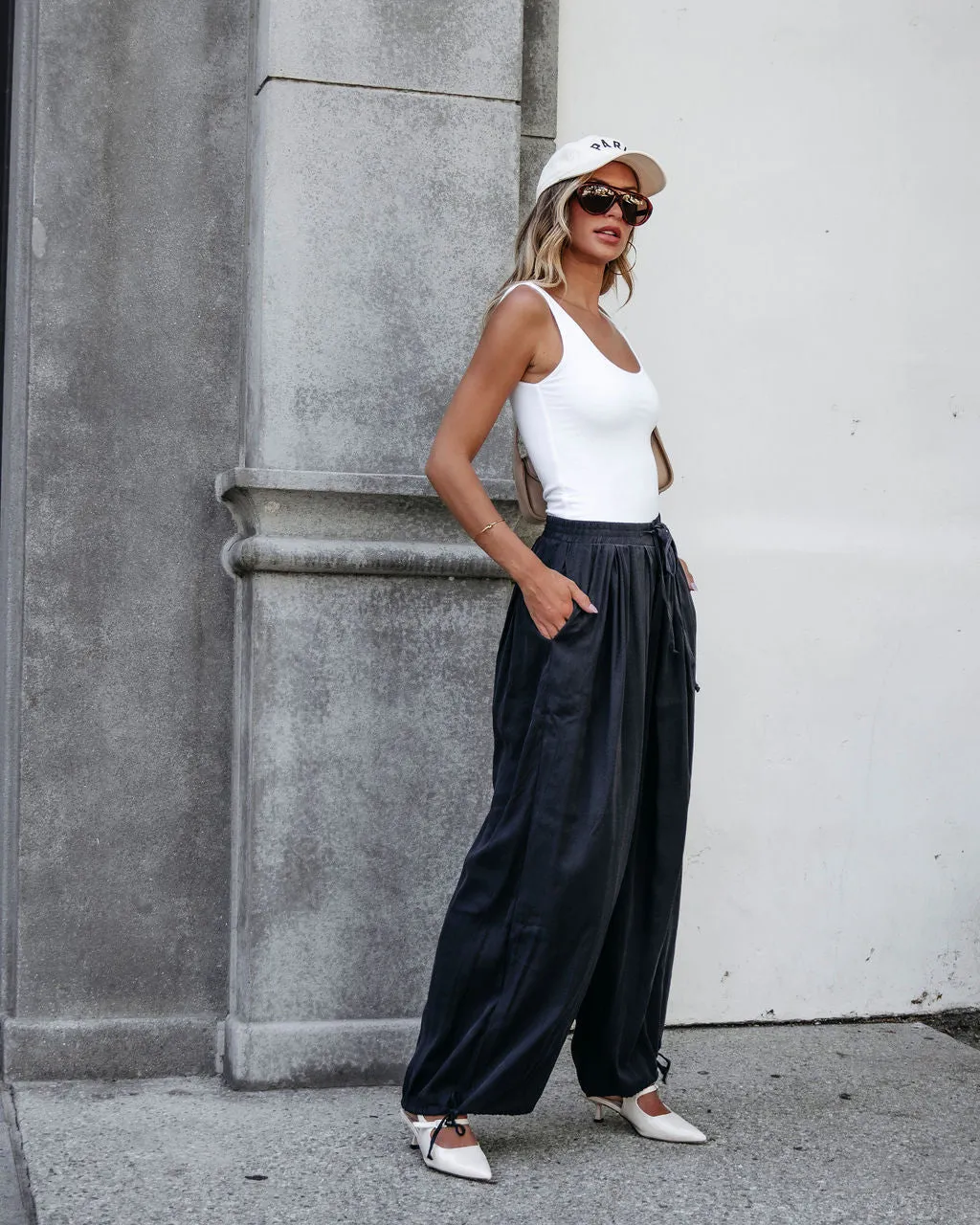 Muse By Magnolia Charcoal Parachute Pants - DOORBUSTER