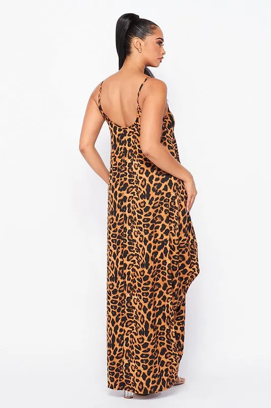 Myra Leopard Tank Maxi Dress