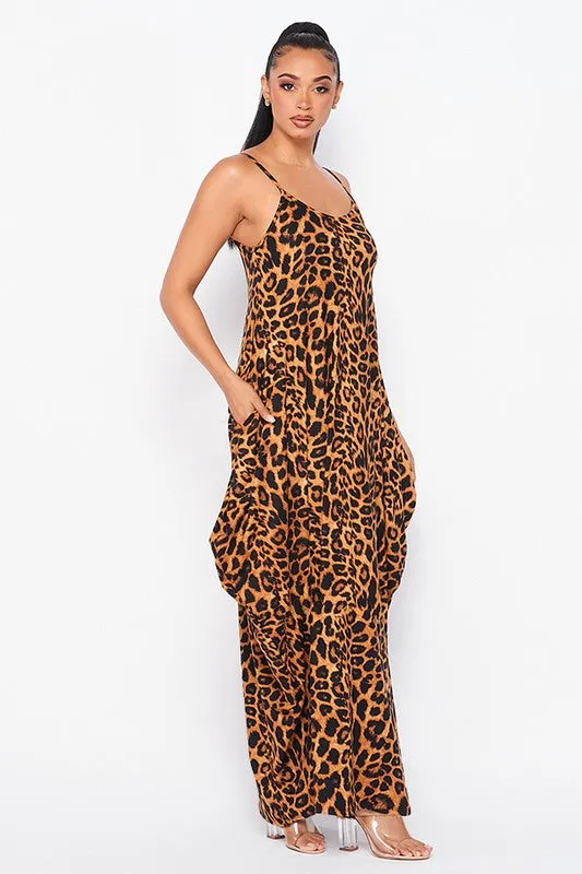 Myra Leopard Tank Maxi Dress