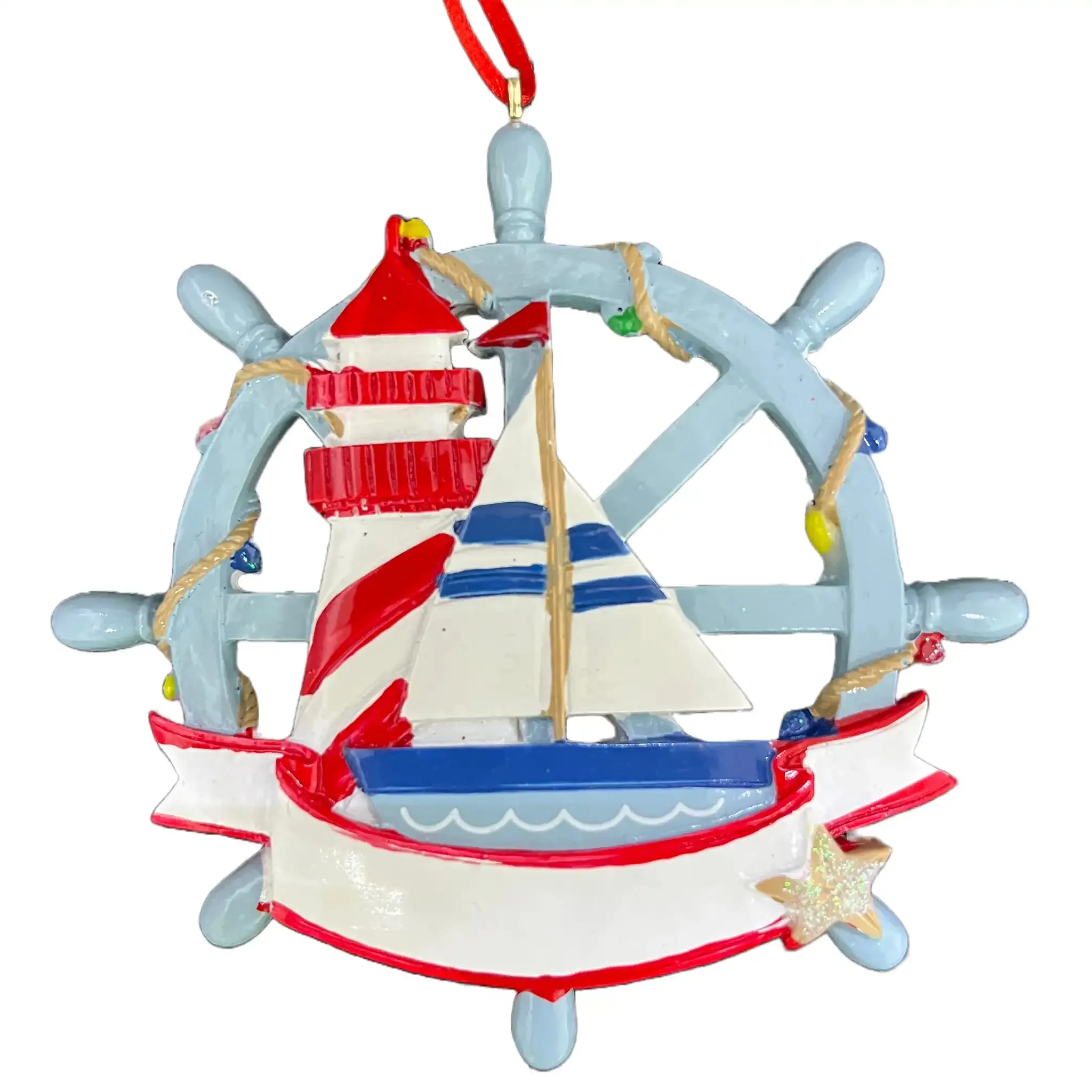 Nautical Sailboat Christmas Ornament