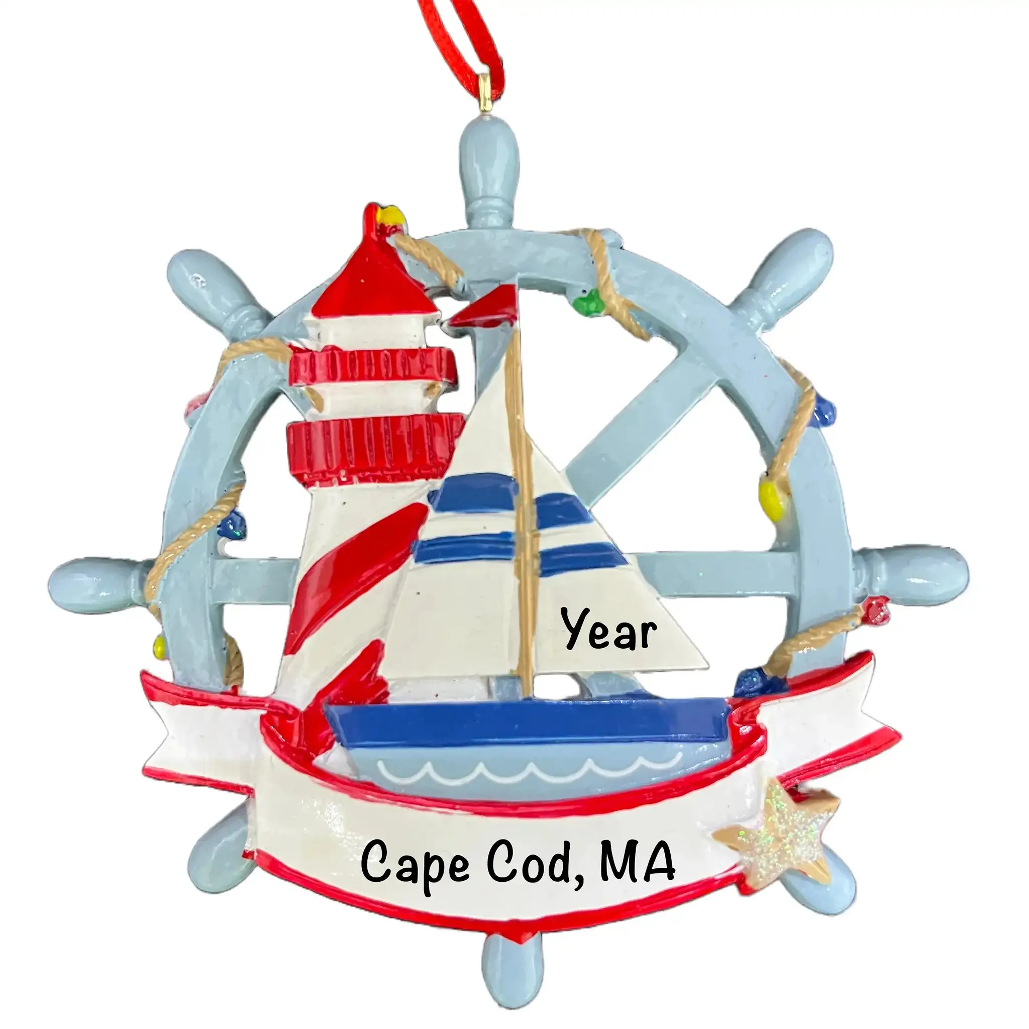 Nautical Sailboat Christmas Ornament