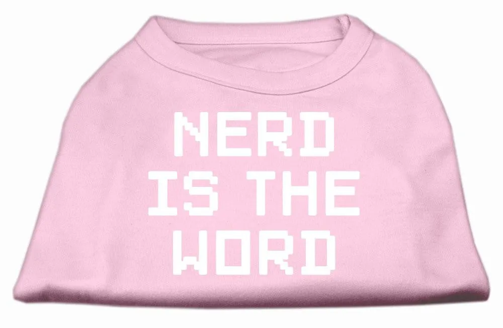 Nerd is the Word Screen Print Shirt Light Pink XS (8)