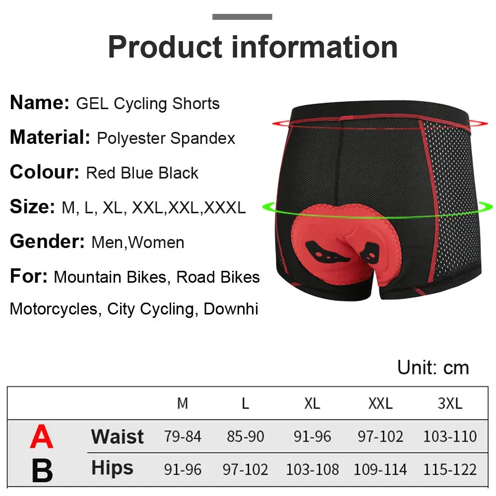 NEWBOLER Men's Cycling Shorts Breathable Mesh Cycling Underwear Elastic Interface High Density Sponge Pad Bicycle MTB Bike Short