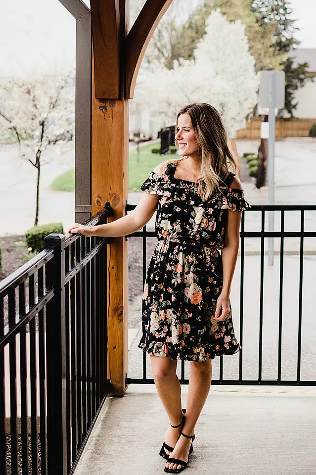 Off Shoulder Floral Dress