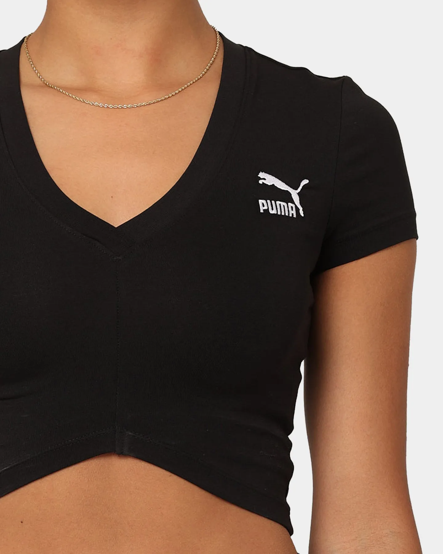 Puma Women's Classics Cropped Slim T-Shirt Puma Black