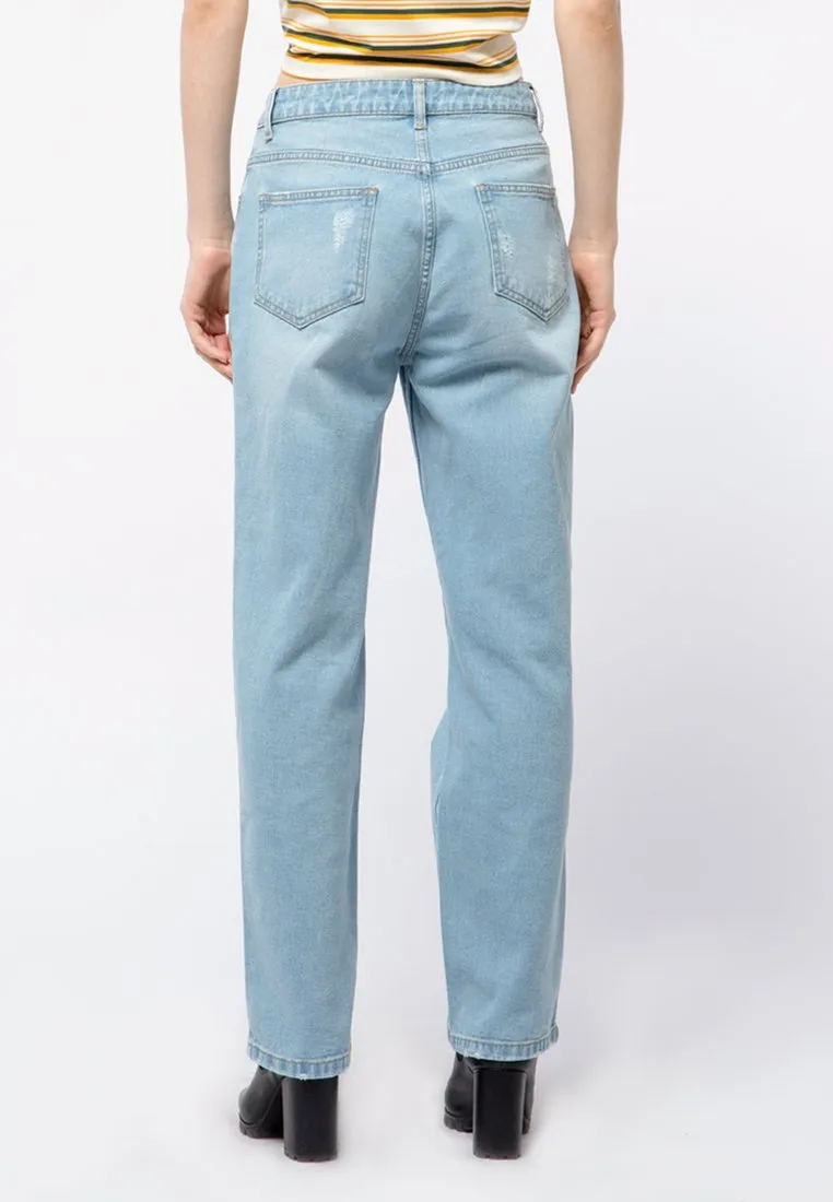 Relaxed Straight Denim Pants