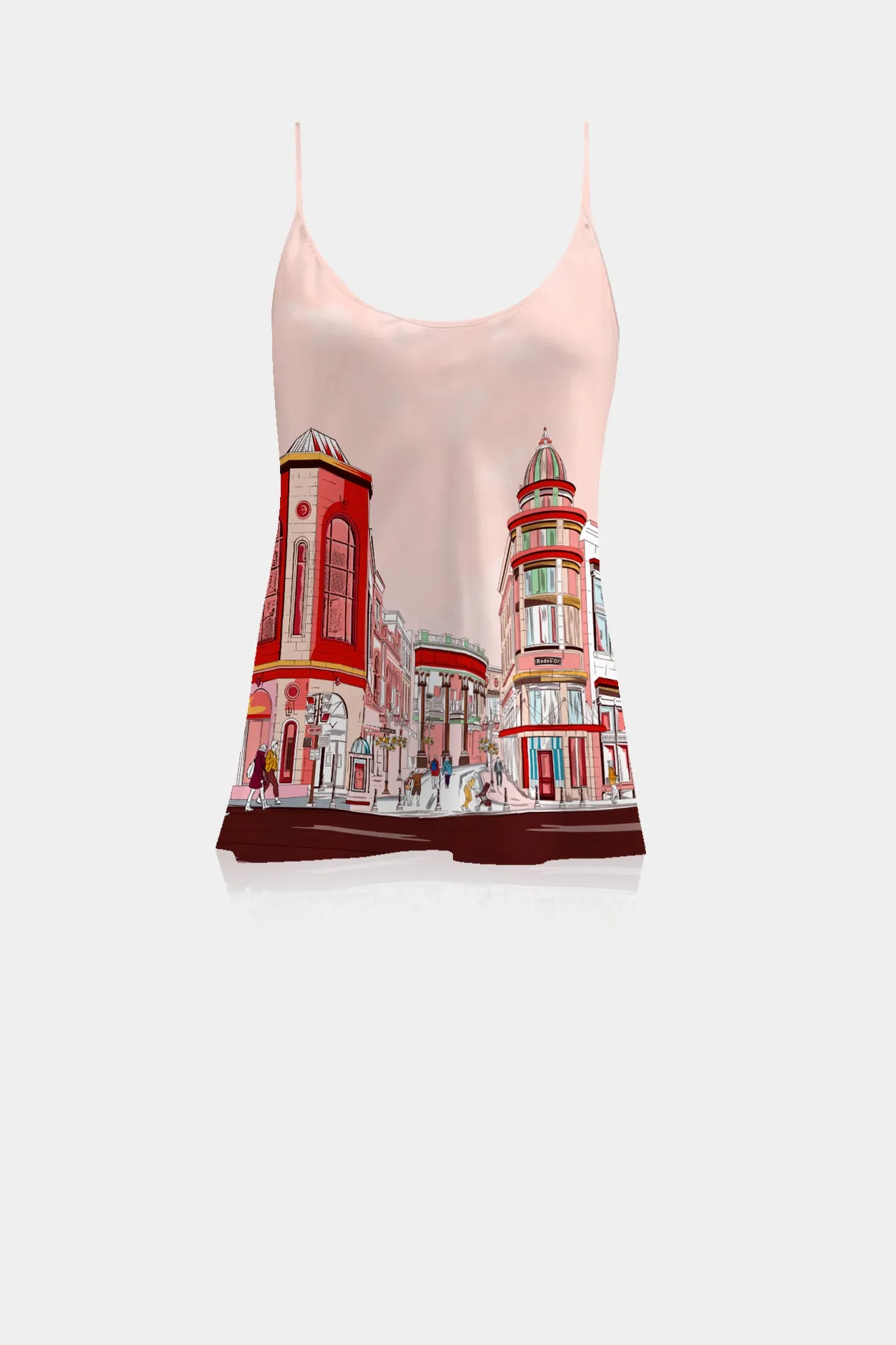 Rodeo Drive Print Silk Camisole Tops