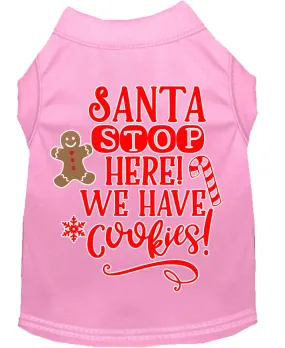 Santa, We Have Cookies Screen Print Dog Shirt Light Pink Xxxl