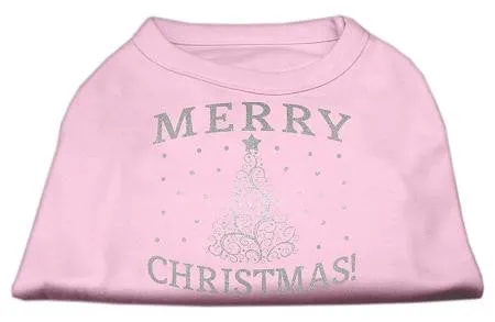 Shimmer Christmas Tree Pet Shirt Light Pink Sm (10)