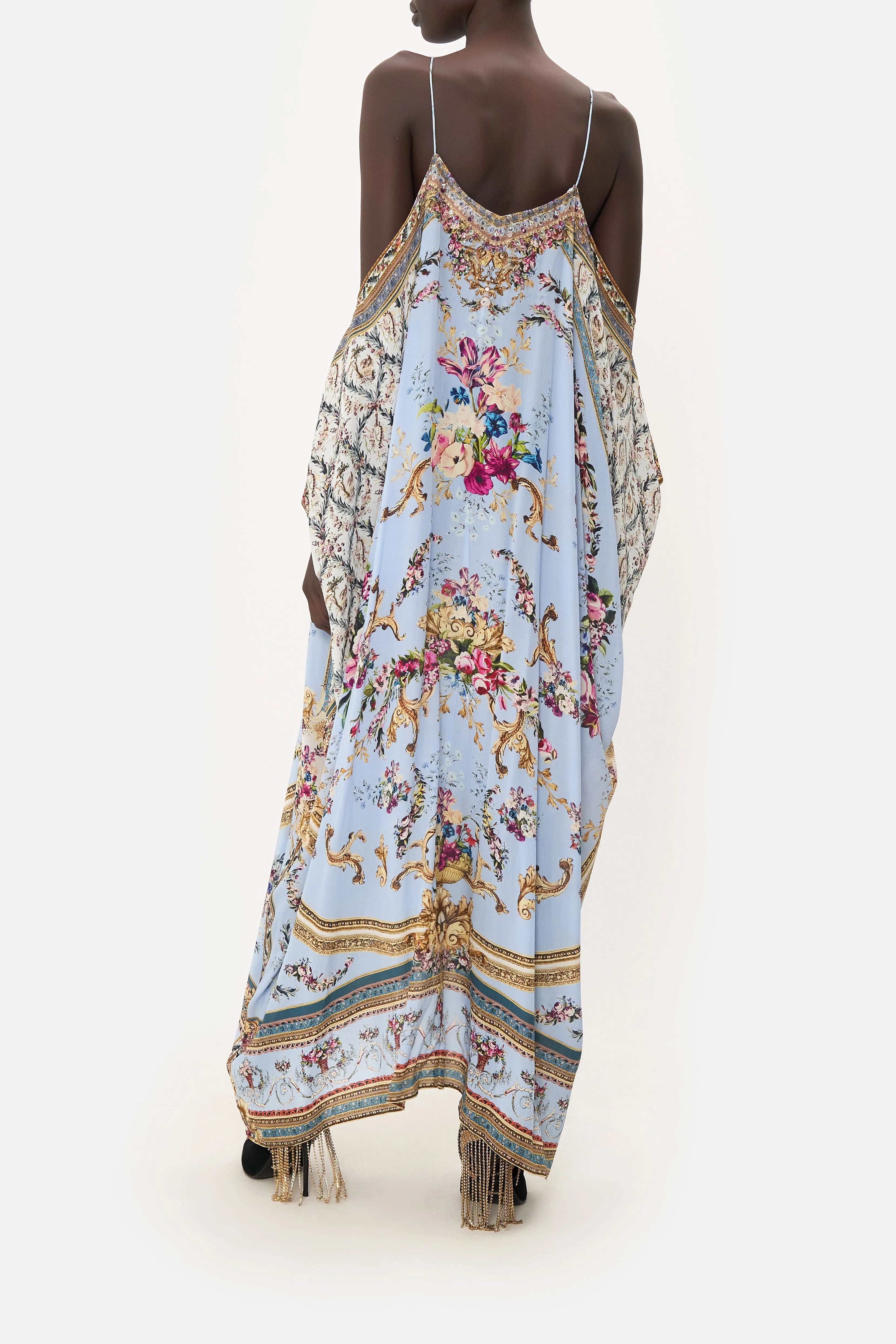 SHOESTRING STRAP KAFTAN FLORAFUL